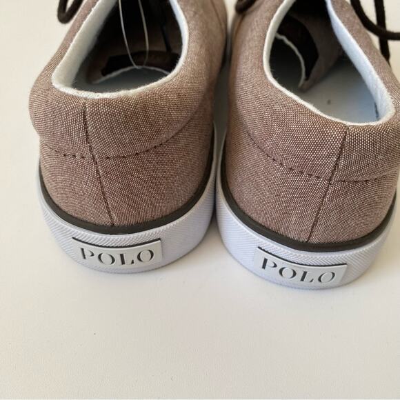 Polo Ralph Lauren Forestmont II Brown Chambray NWOB Mens sneakers size 8.5 - Picture 7 of 10